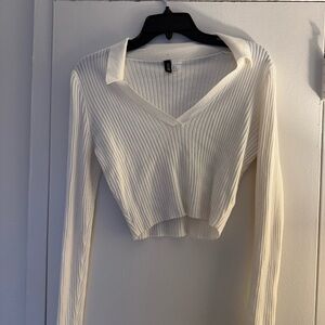 H&M Ribbed collared top